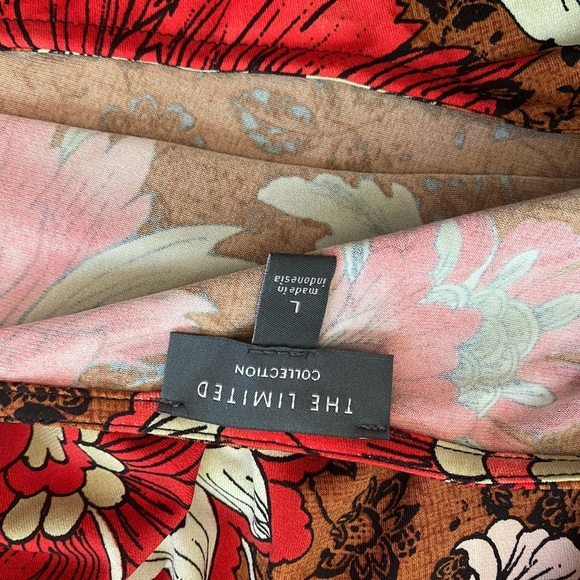 Womens The Limited Collection Floral Chintz Stretch Jersey Blouse Tunic Red - Picture 6 of 7